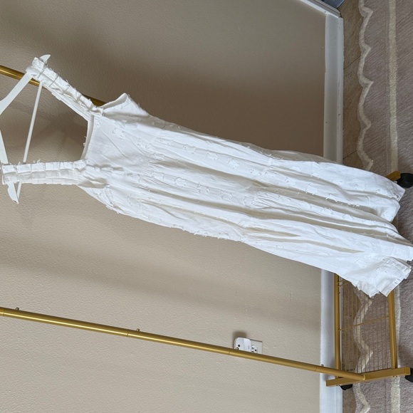 Chic White Ruffled Maxi Dress - Picture 5 of 5